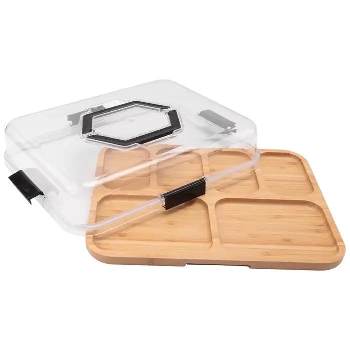 Plateau à fromages A36T avec couvercle transparent, planches à découper portables pour la cuisine, pour la maison, coffret cadea