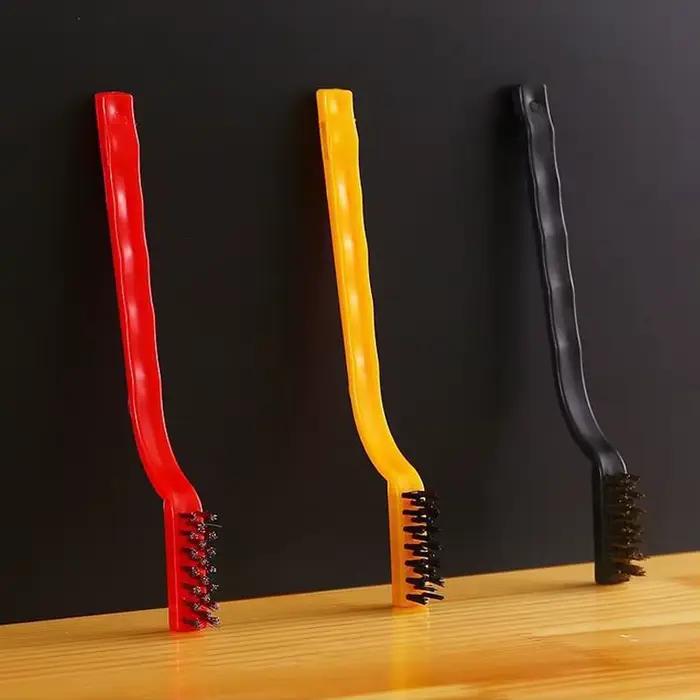 Brosse de nettoyage de cuisinière à gaz, épurateur de fil métallique, outils en cuivre et en fer, élimination de la saleté d'huile de rouille 3 pièces