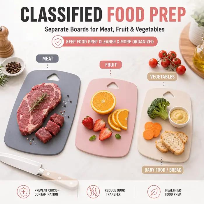 Ensemble de 3 planches à découper en plastique pour la cuisine