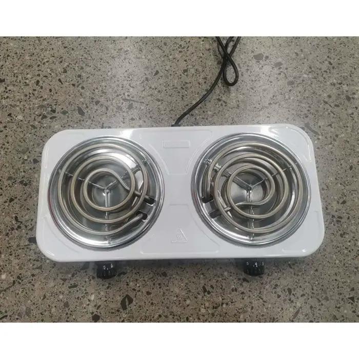 Table de cuisson électrique double brûleur en acier inoxydable avec thermostat