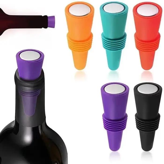 Ensemble de bouchons de bouteille de vin et de boisson en Silicone