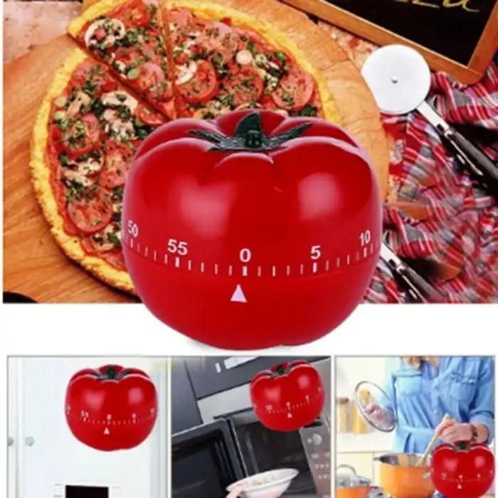 Minuteur de cuisine en forme de tomate - Réveil de cuisson avec design de rappel de tomate grande et petite