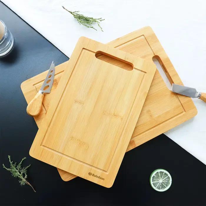 Bainison Planche en bambou épaisse pour utilisation extérieure et de cuisine