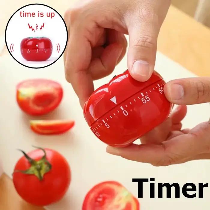 Minuteur de cuisine en forme de tomate - Réveil de cuisson avec design de rappel de tomate grande et petite