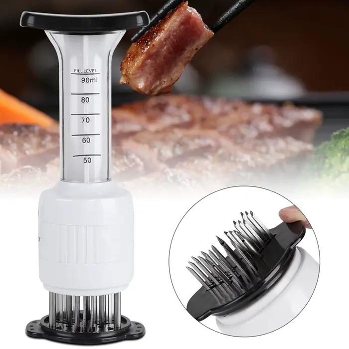 Injecteur de aménagée ade de viande, attendrisseur de viande, seringue à saveur de steaks, outil de cuisine