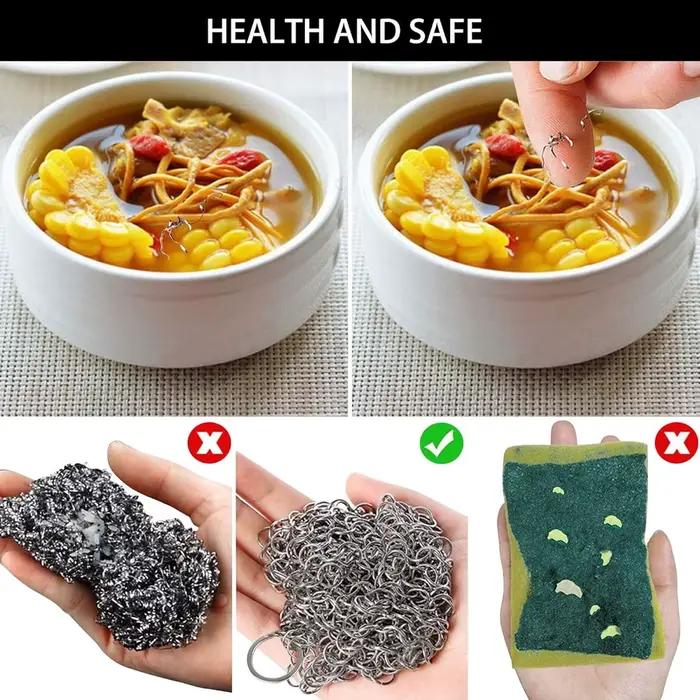 Éponge de nettoyage en maille d'acier inoxydable pour cuisine