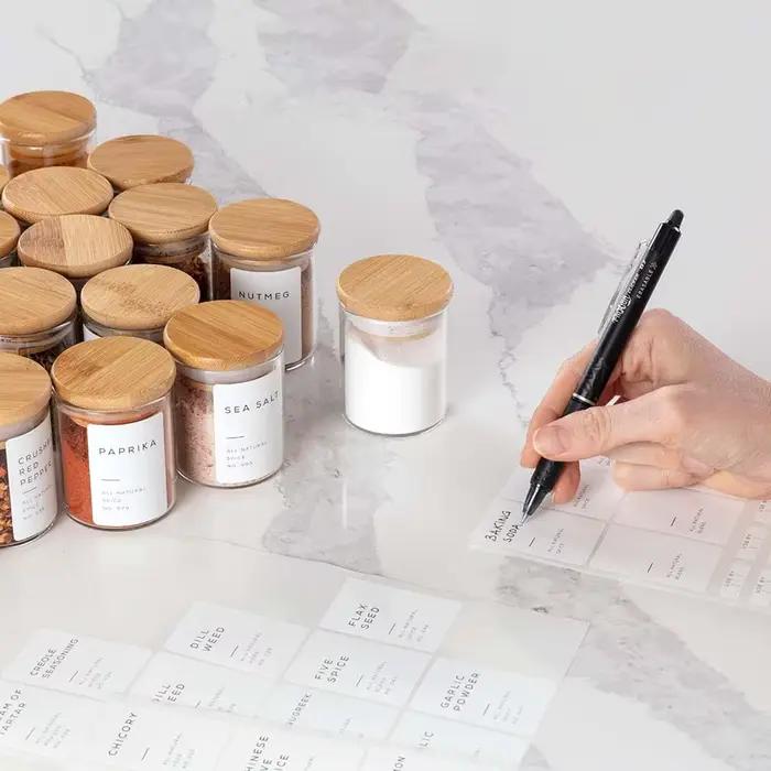 Ensemble de Bocaux en Verre à Épices à Intervalles de 2.5oz, Boîtes de Stockage des citrouille pour la Cuisine à Domicile, Épices, Herbes, Assaisonnement, Thé, Sucre, Sel