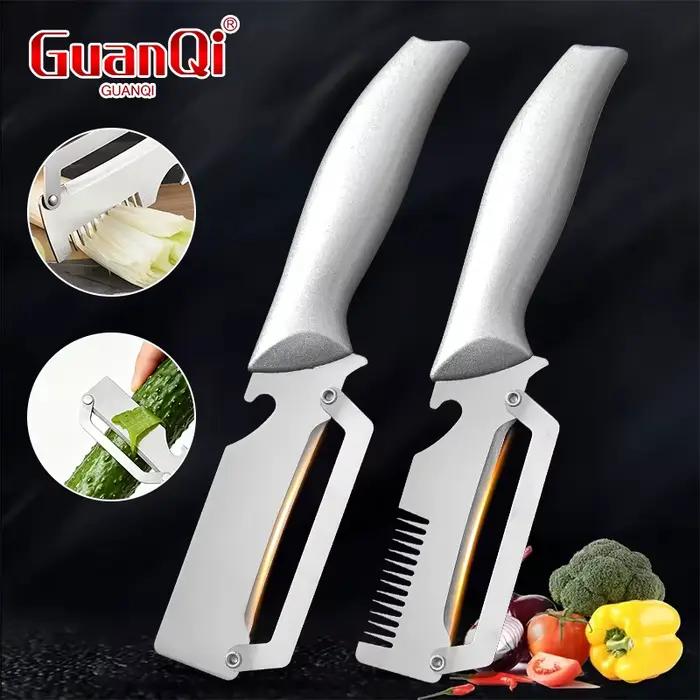 Éplucheur de légumes 3-en-1 en acier inoxydable, couteau à éplucher multifonction pour trancher les fruits et les légumes, accessoires de cuisine