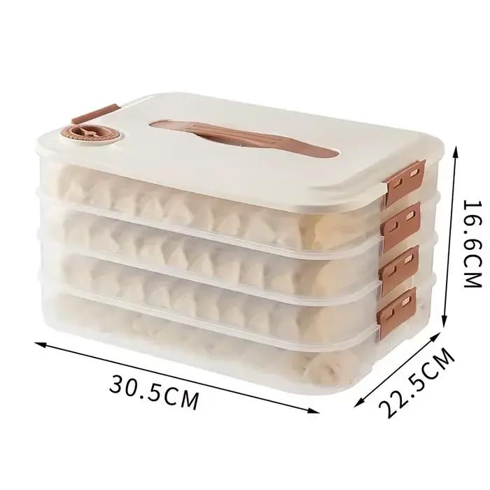 Boîte de rangement pour raviolis JUSTINLAU, conteneur alimentaire multicouche empilable à clipser, boîte de conservation fraîcheur, boîtes scellées pour la cuisine domestique