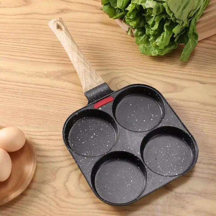 Poêle à frire antiadhésive pour 4 œufs, mini poêle à crêpes, appareil à omelette japonais, anti-rouille, pour la cuisine à domicile