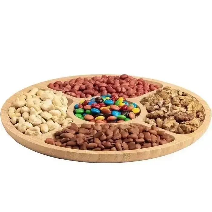 Plateau à fruits rond en bambou
