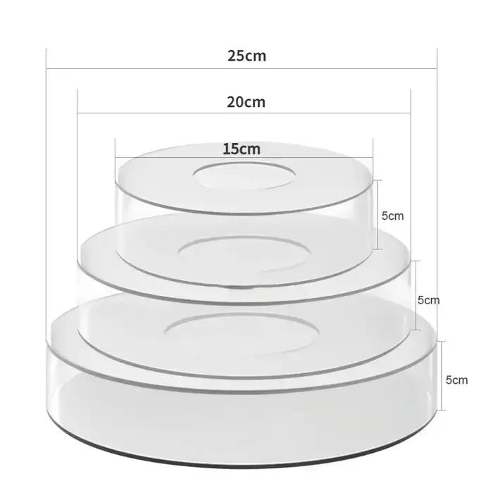 Panneau d'affichage de gâteaux en acrylique rond/carré/hexagonal, supports d'affichage de desserts en acrylique, Base de panneau rechargeable, outils de support de gâteaux transparents
