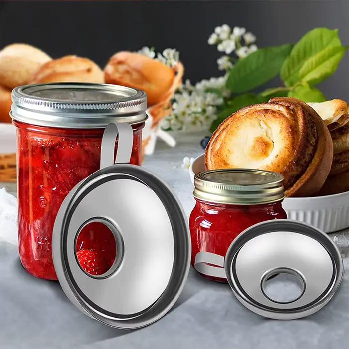 Entonnoir en acier inoxydable à large bouche avec poignée, entonnoir de mise en conserve, lavable au lave-vaisselle, Gadgets de cuisine