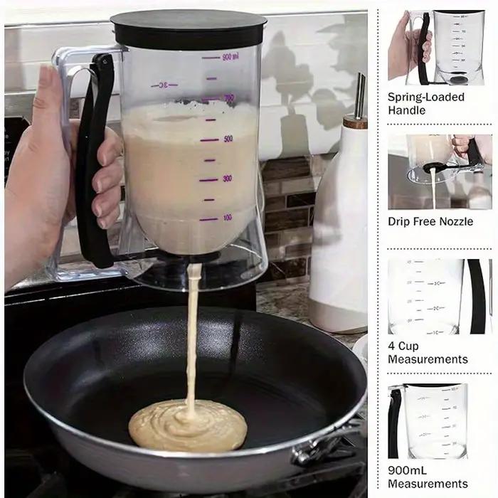 Distributeur de pâte 900 ml avec étiquette graduée et poignée à pression pour le stockage