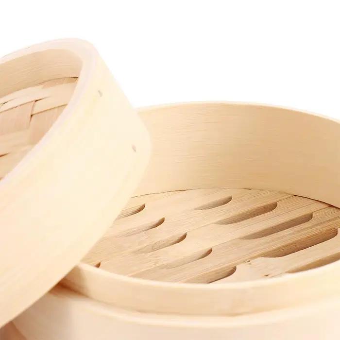 Cuisinière vapeur en bambou avec couvercle pour légumes chinois