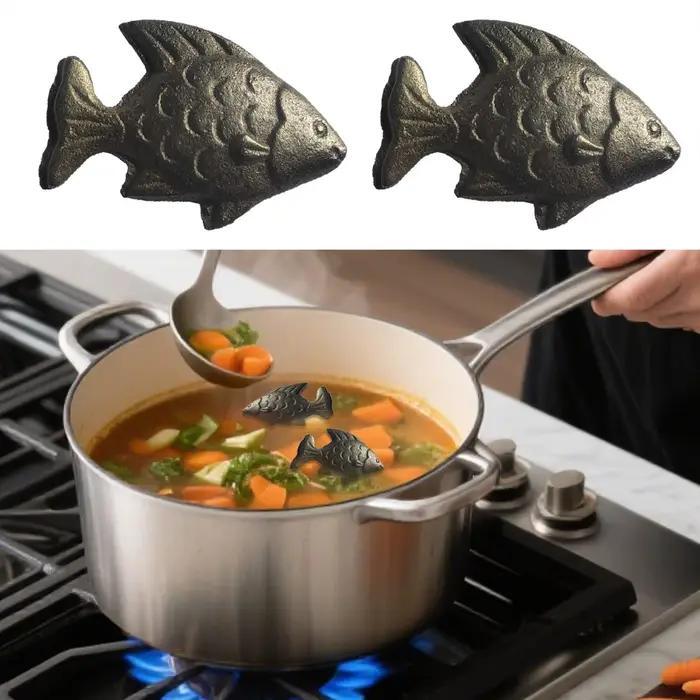 Poisson en fer, outil de cuisine efficace et sûr, accessoires de cuisine efficaces et réutilisables, ustensiles de cuisine pour enfants de compétence, 2 pièces