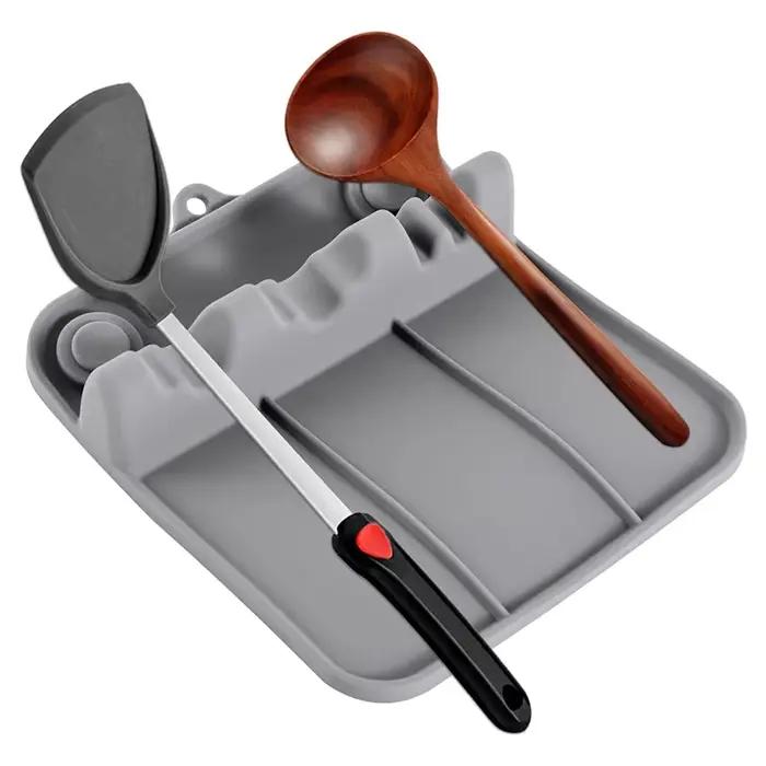 Ustensiles de cuisine en Silicone plateau de rangement cuillère spatule couvercle de Pot baguettes