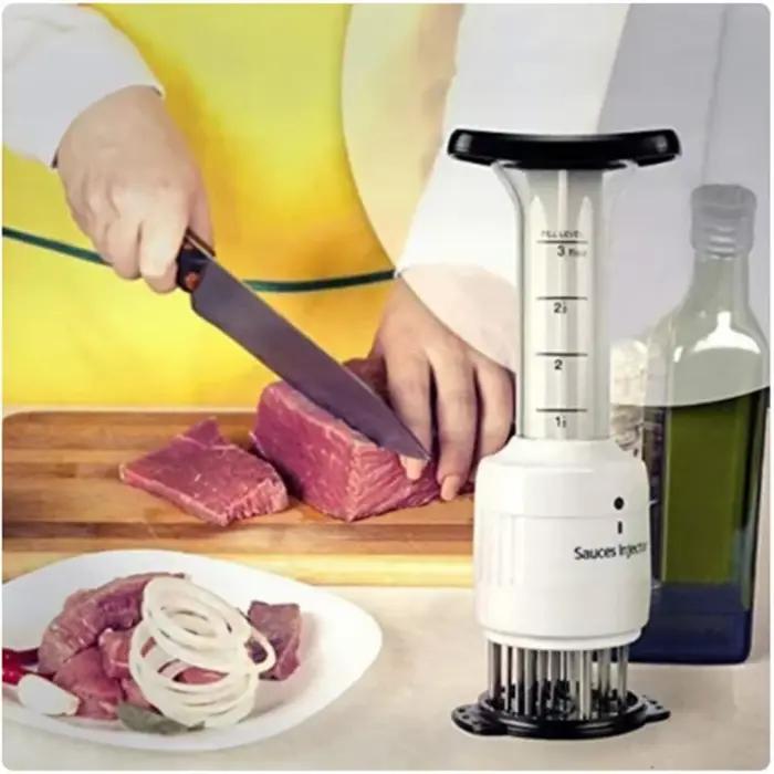Outil d'attendrisseur de viande et injecteur de marinade pour barbecues et cuisine à domicile occasions spéciales pour viandes et volailles