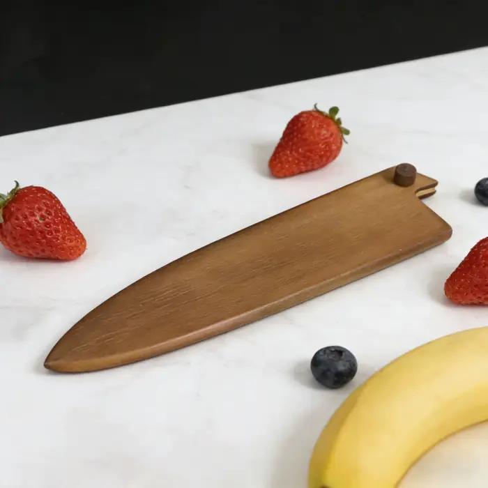 Gaine de couteau en bois de style japonais étui à couteaux multifonction protection accessoire cuisine occasion spéciale cadeau pour amateurs de cuisine