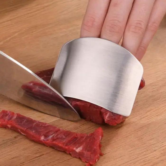 ㈅ Protège-doigts en acier inoxydable pour la cuisine – Protection sûre et durable pour couper et hacher – Gadget de cuisine indispensable