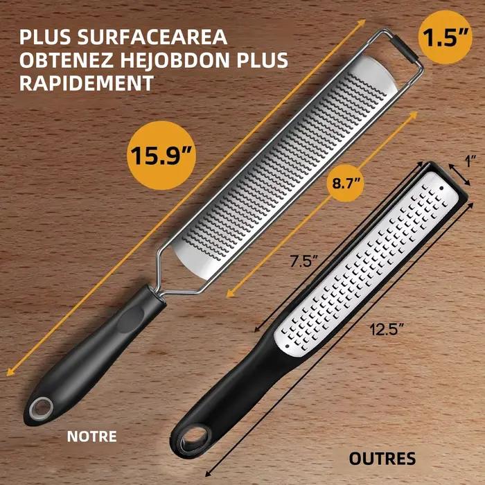 Râpe à zeste de citron de qualité supérieure avec dents parfaitement inclinées
