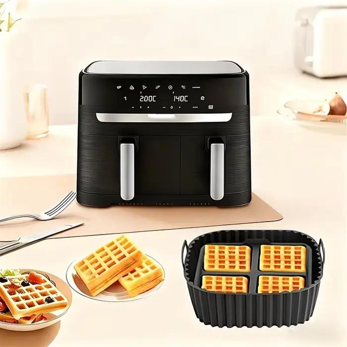 Moule à gaufres carré, panier en silicone antiadhésif réutilisable, moule à gâteau parfait pour les gaufres, les crêpes et les cubes d'œufs, gadgets de cuisine