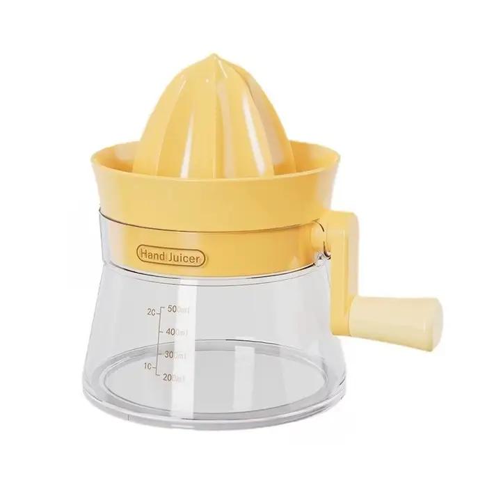 Presse-agrumes manuel multifonction horizontal à manivelle en plastique ABS et PP pour faire des jus sains et variés à la maison occasions familiales et amicales