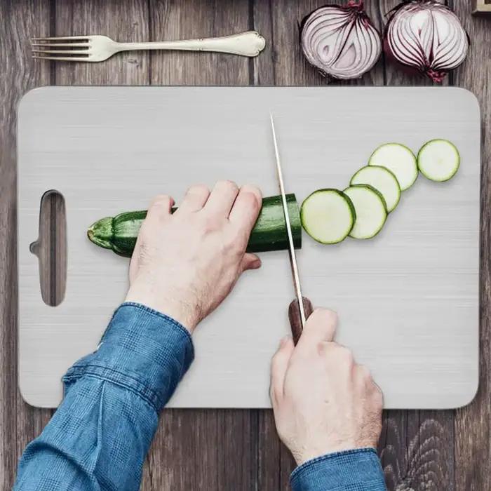 Tablettes De Coupe Pour Cuisine En Acier Inoxydable 304 Antidérapantes Épaisses Double Face De Grade Alimentaire