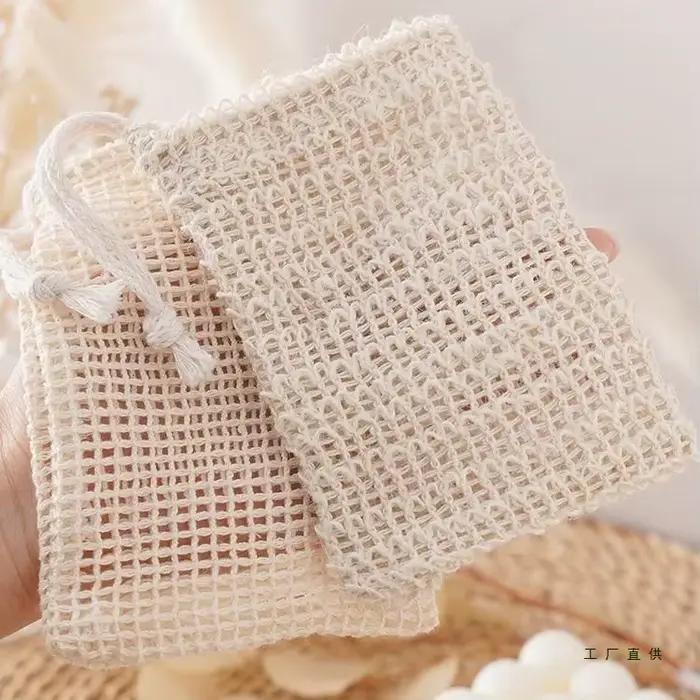 1/5/10 sac à savon de douche économiseur de savon sacs à savon faits à la main sacs à savon en Sisal maille naturelle économiseur de savon support de pochette