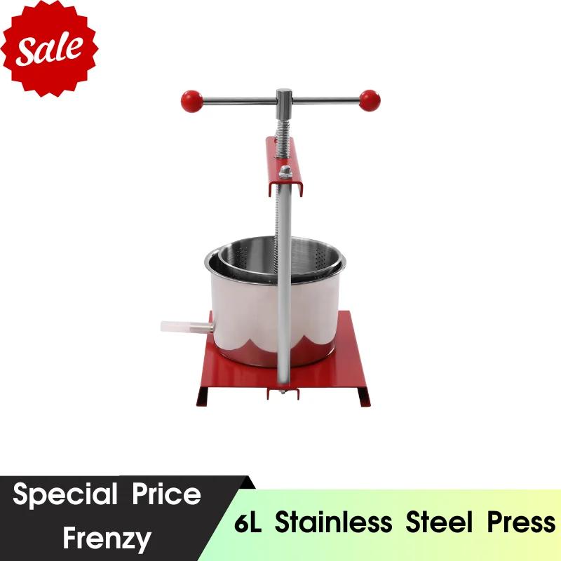 Presse à fromage manuelle en acier inoxydable, 6l/1.6 gallons, pour herbes, fruits, vin, nouveauté
