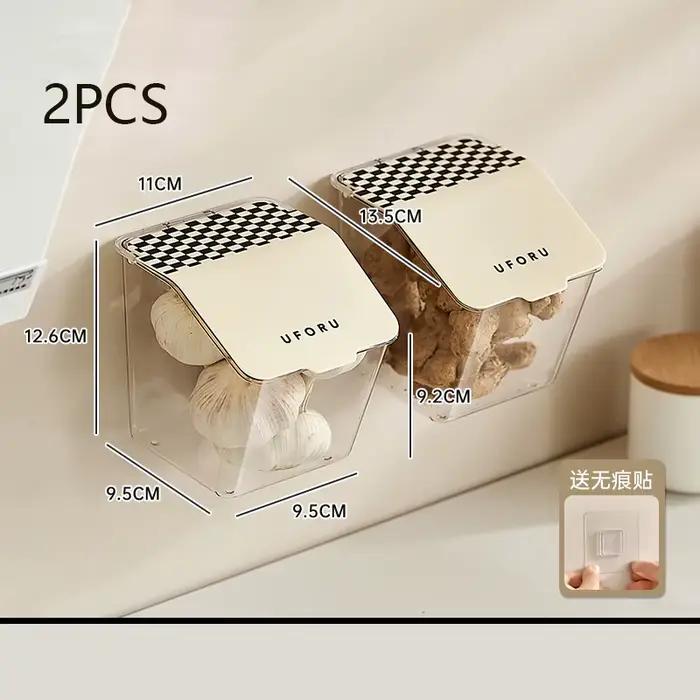 Boîte de rangement d'oignon et d'ail, accessoires de cuisine, panier de rangement mural suspendu san