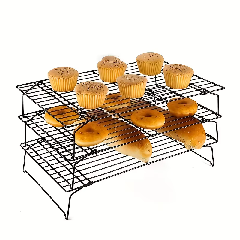 Support de refroidissement empilable pour la cuisson, support de cuisson sûr au four à 3 niveaux pou