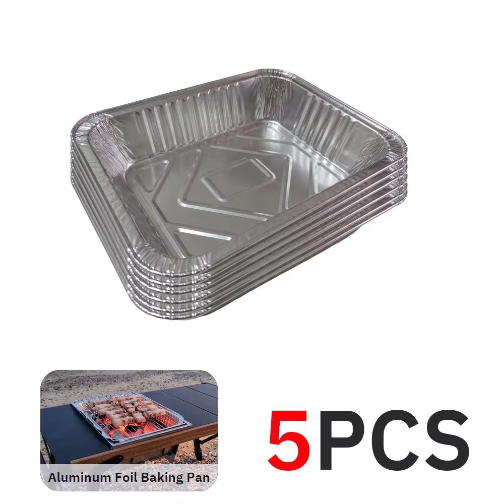 Plaque de cuisson rectangulaire portable en aluminium gaufré Pandatour pour camping, pique-nique et 