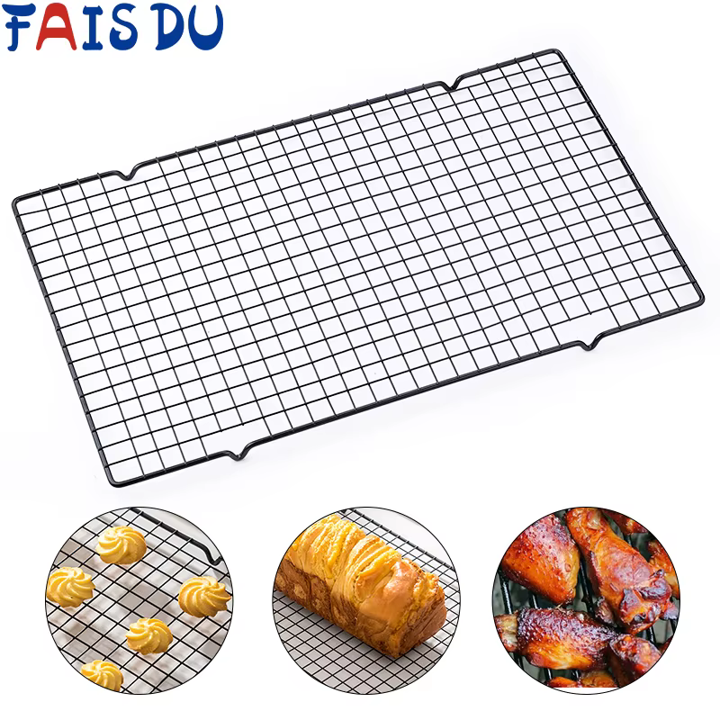 FAISDU 1 pièces monocouche en acier inoxydable BBQ pain gâteau support de refroidissement goutte à g