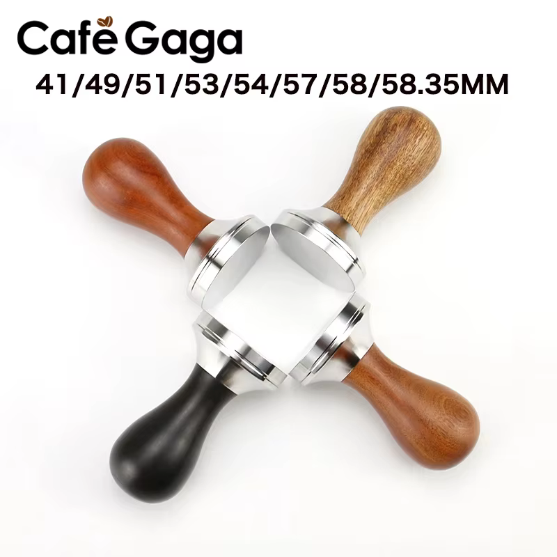 Doseur de café 51mm 53mm 57mm 58.5mm, Base en bois et acier inoxydable pour machine à expresso delon