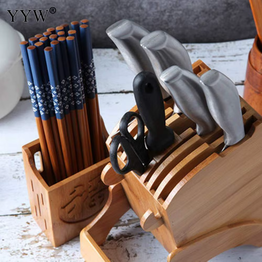 Rangement opaque en bambou T1 pour couteau, rangement multifonctionnel, porte-outils, accessoires de