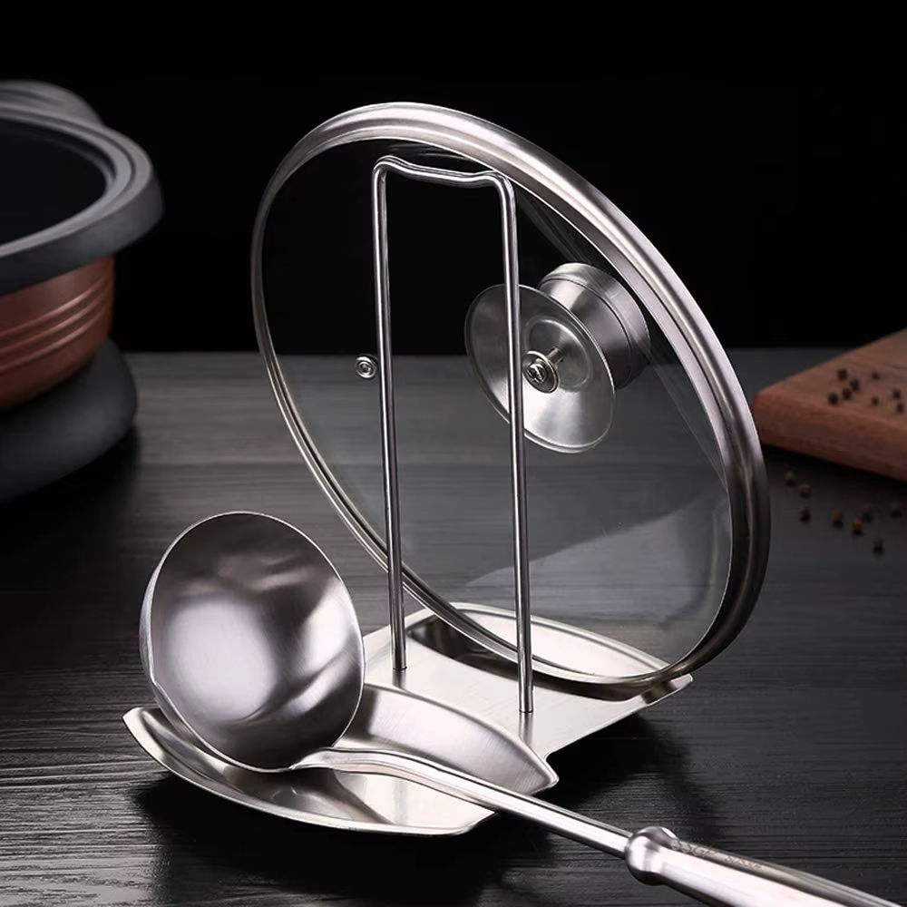 Support de couvercle de casserole en acier inoxydable, étagère de couvercle de casserole détachable,