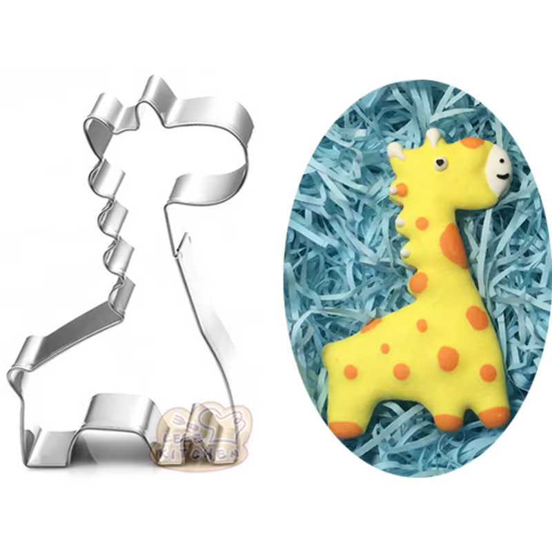 Moule à biscuits en acier inoxydable, 1 pièce, pâtisserie reposteria, Animal girafe, Fondant, outil 