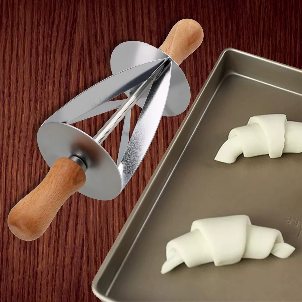Pour la fabrication de Croissant, pâte à pain, pâtisserie, coupe-rouleau, outil de cuisson en acier 