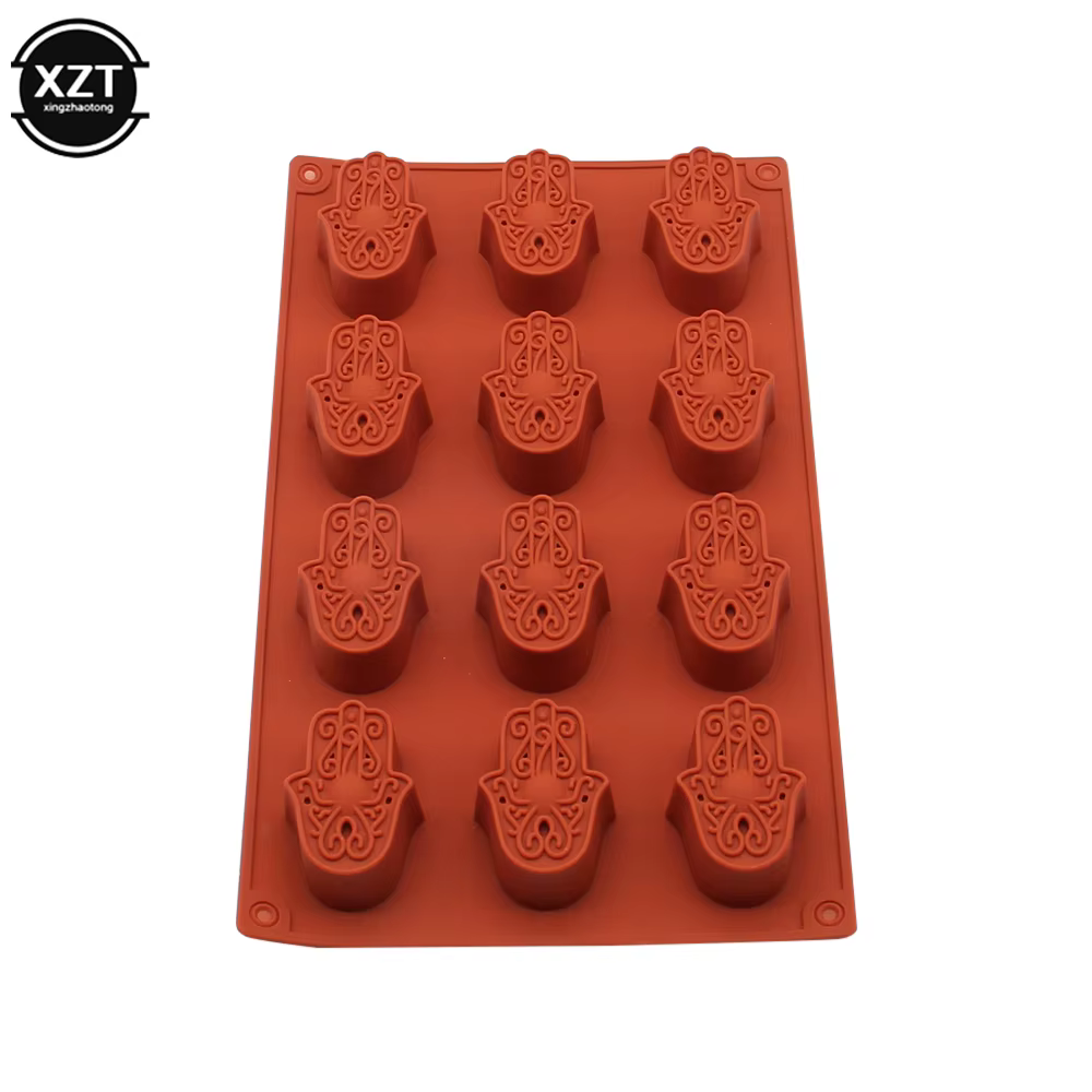 Moule en Silicone à 12 trous, Mini Lotus dans la paume, savon Khamsah, bricolage pour la fabrication