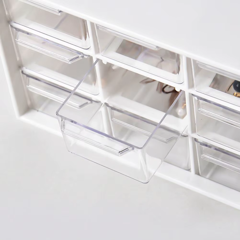 Boîte de rangement anti-poussière à 9 grilles, boîte de rangement transparente pour tiroir domestiqu