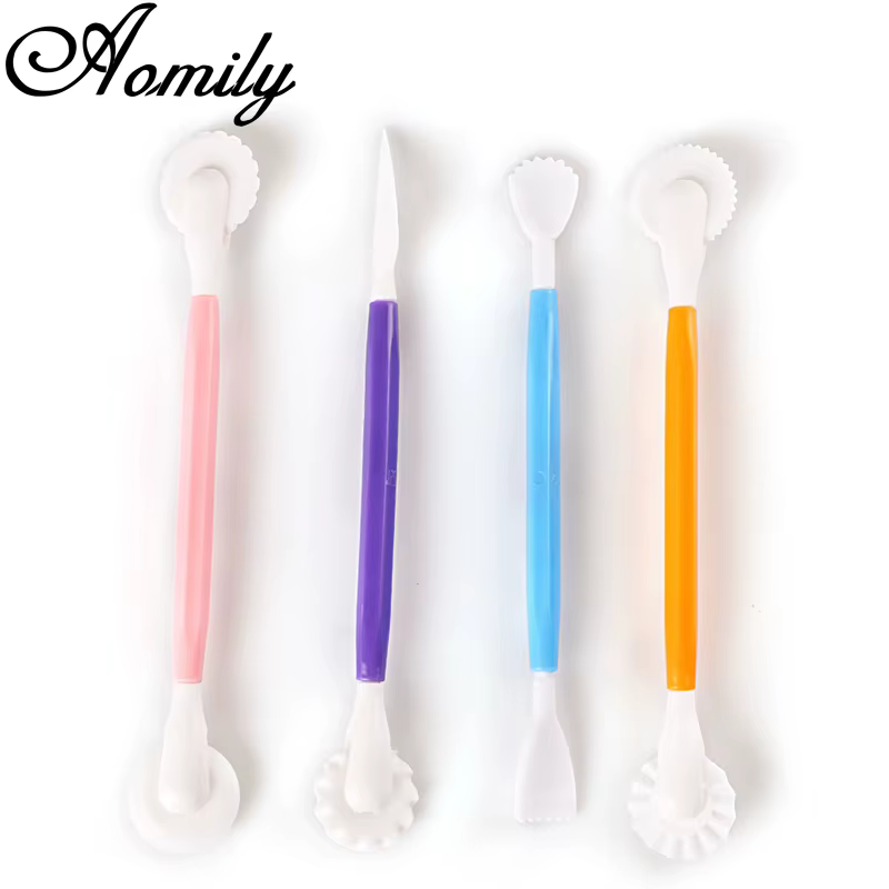 Amoliy-Outils de modélisation de décoration de gâteaux, ensemble de 4 pièces, 8 motifs de fleurs, st
