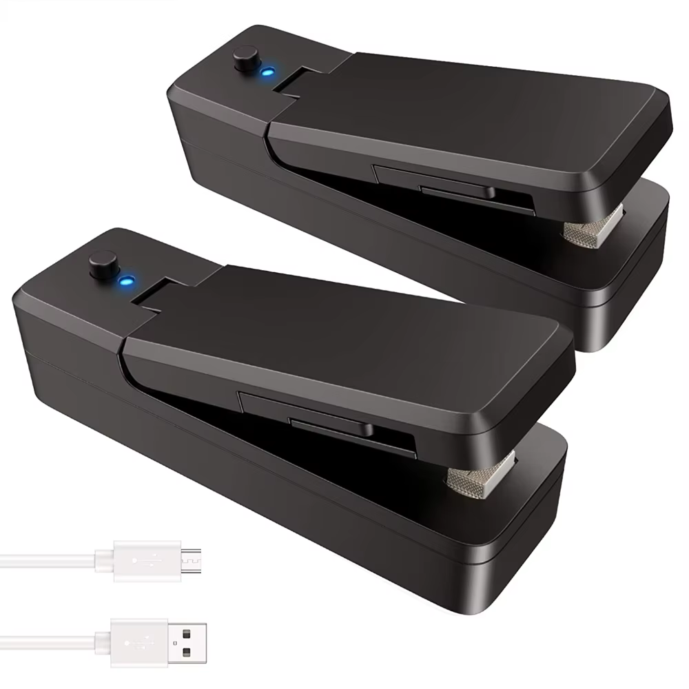 Mini scelleuse de sacs 2 en 1, thermoscelleuse et coupe sous vide pour sacs portables rechargeables 