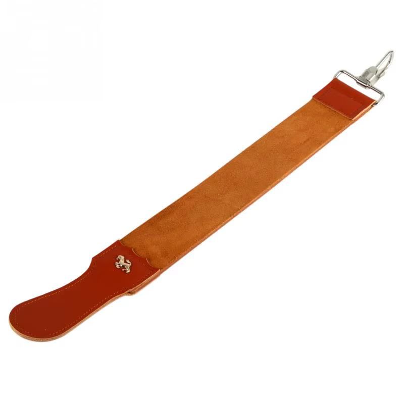 EECOO-Sangle d'affûtage en cuir véritable, ceinture droite de barbier, couteau pliant, affûteur de r