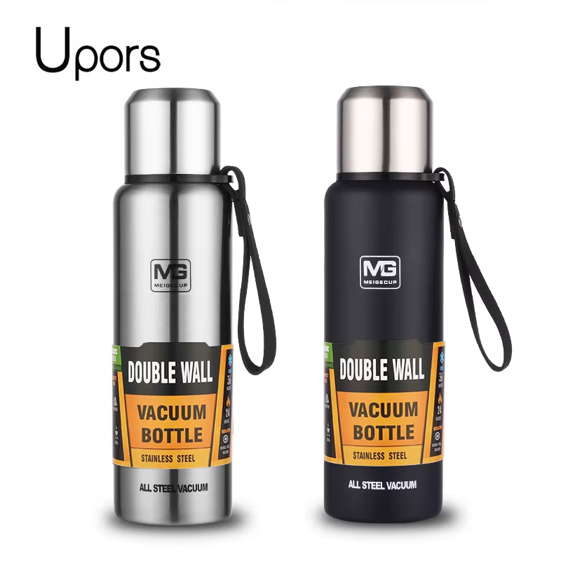 UPORS – Thermos Portable en acier inoxydable de grande capacité, flacon isolé avec corde, 500/700/10