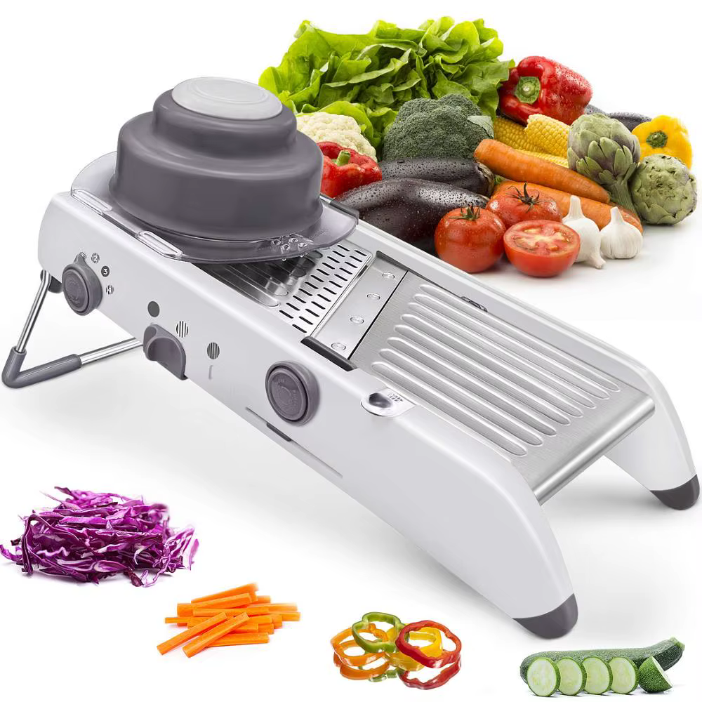 LMETJMA 18 Types réglable Mandoline trancheuse acier inoxydable légumes Julienner râpe oignon pomme 