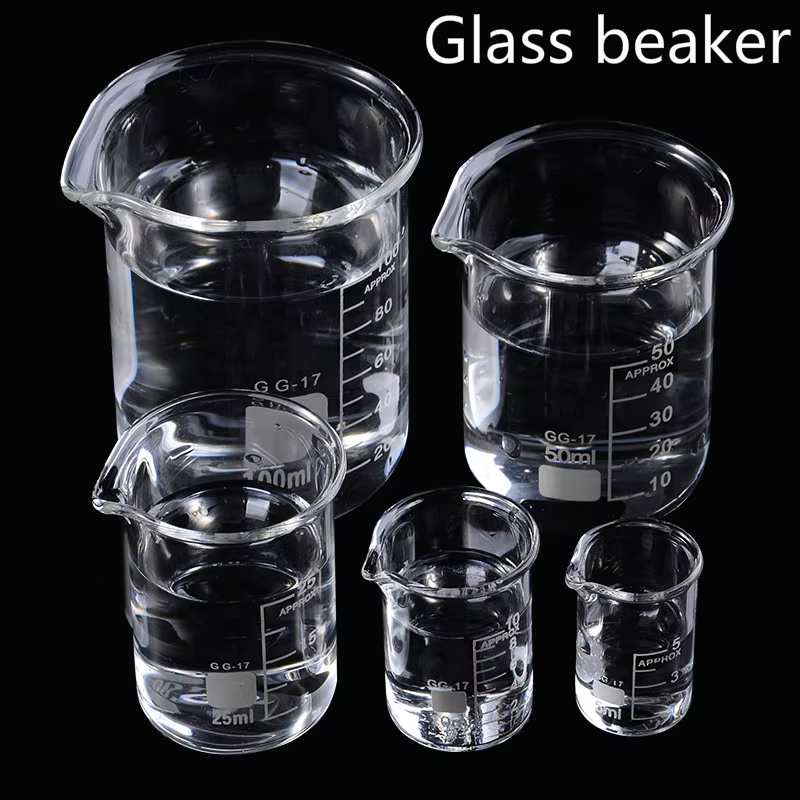 5 pièces/ensemble 5/10/25/50/100ml bécher en verre laboratoire tasse à mesurer verrerie pour école é