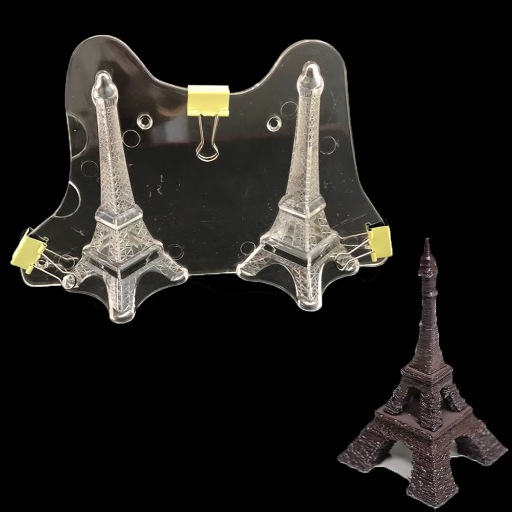 Moule à chocolat en plastique en forme de tour Eiffel 3D, moules de décoration de gâteaux, outils de