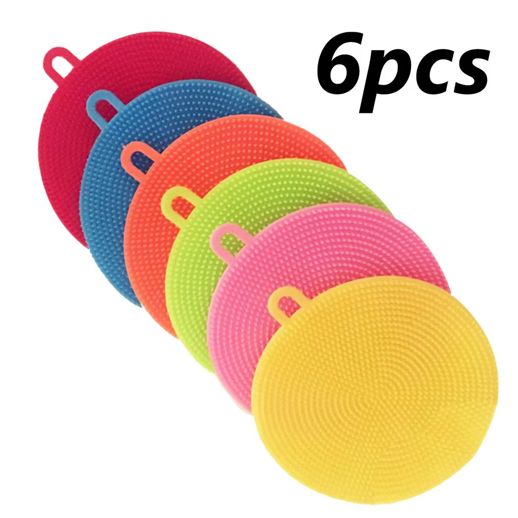 Brosses de nettoyage en Silicone souple, tampon à récurer, éponge de lavage, bol de vaisselle, netto