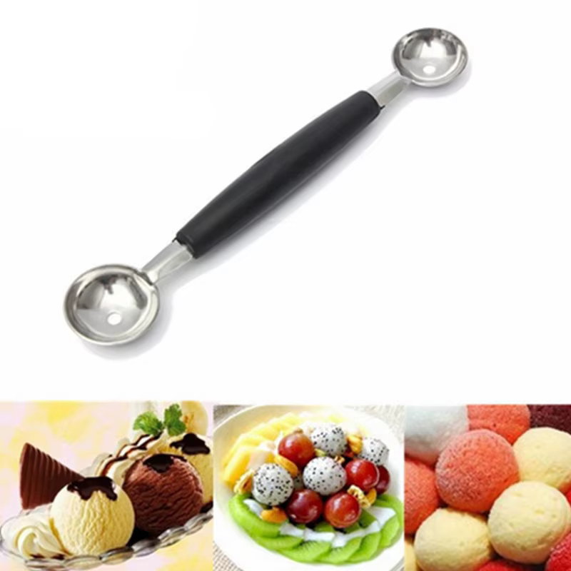 LMETJMA acier inoxydable Double extrémité fruits glace boule cuillère diamètre Melon boule fruits lé